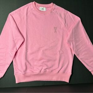 AMI Paris Heart Logo Sweatshirt Pink Size S Like New